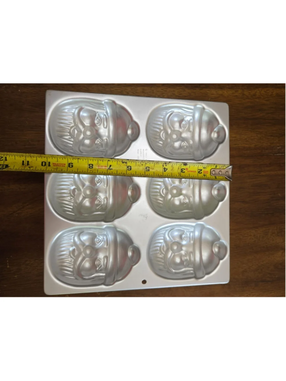 Vtg 1983 Wilton Mini Santa Claus Cake Pan 6 Cavity Mini Mold Aluminum Christmas